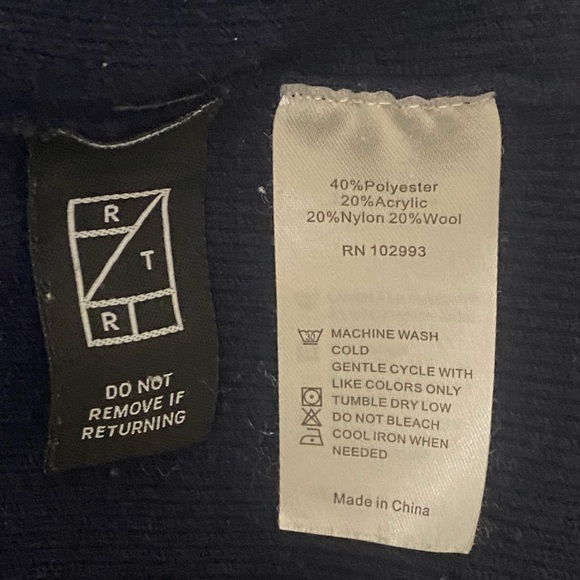 Jason wu collective tie waist mock neck Navy Blue Sweatshirt - Picture 6 of 6